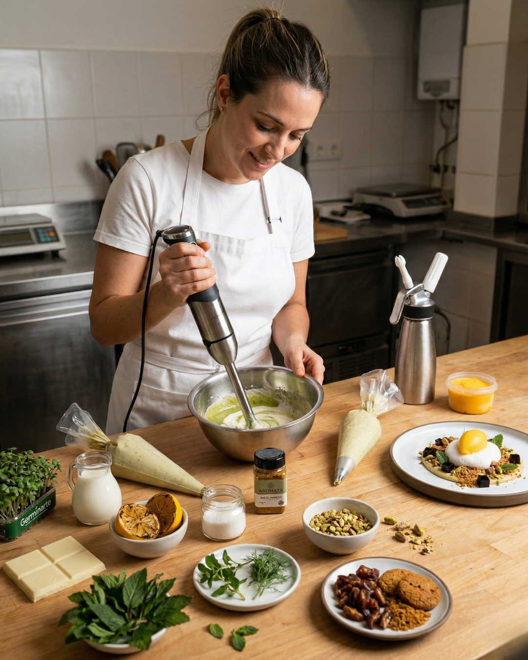 Crumble de Pistacho y Chocolate Blanco al Curry: La Receta de Autor de Jorge Voraz - Aromata Condiments